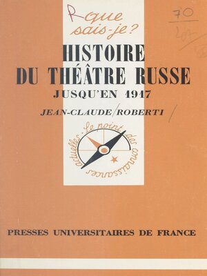 cover image of Histoire du théâtre russe jusqu'en 1917